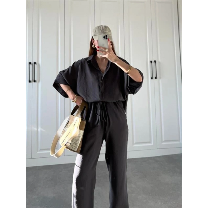 Mari Tensel Antrasit Gömlek Takım