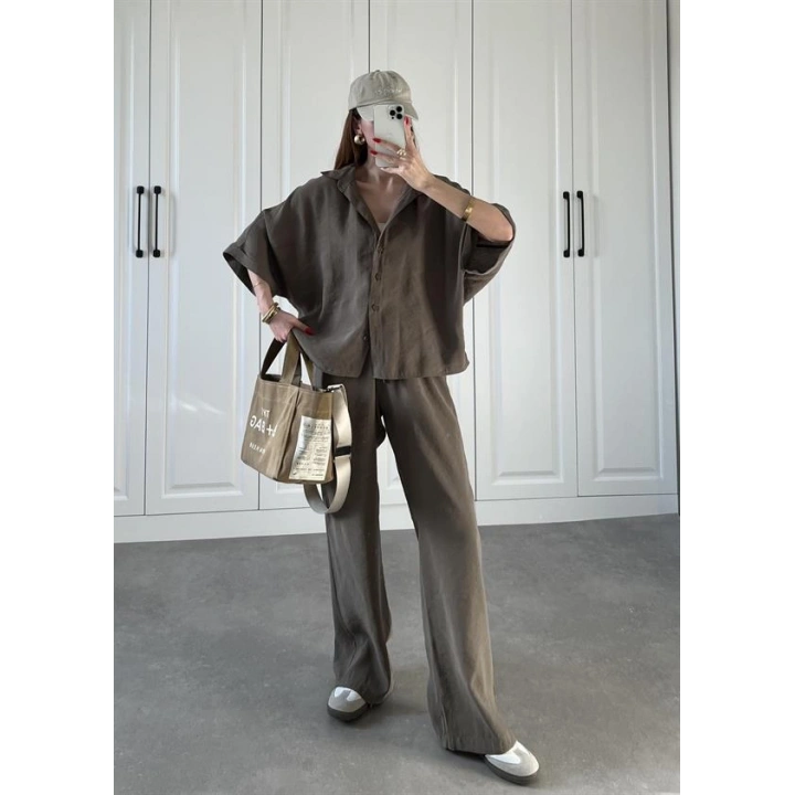 Mari Tensel Haki Gömlek Takım