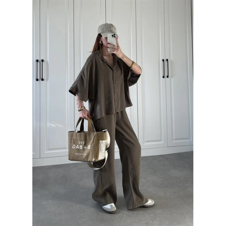 Mari Tensel Haki Gömlek Takım