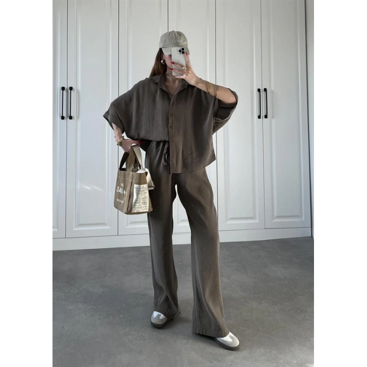 Mari Tensel Haki Gömlek Takım