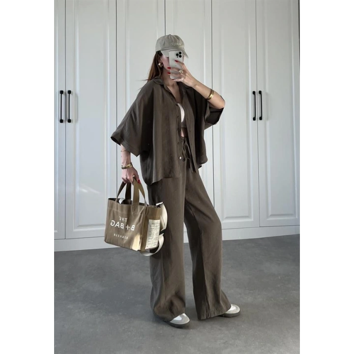 Mari Tensel Haki Gömlek Takım