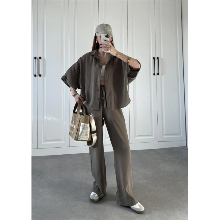 Mari Tensel Haki Gömlek Takım