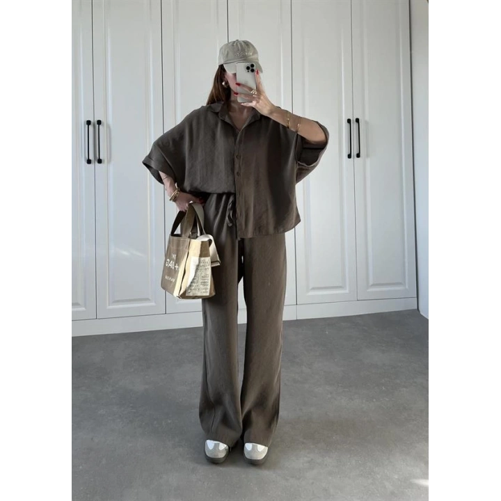 Mari Tensel Haki Gömlek Takım