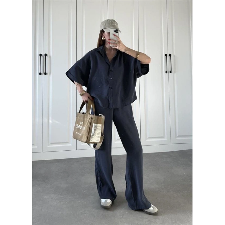 Mari Tensel Lacivert Gömlek Takım