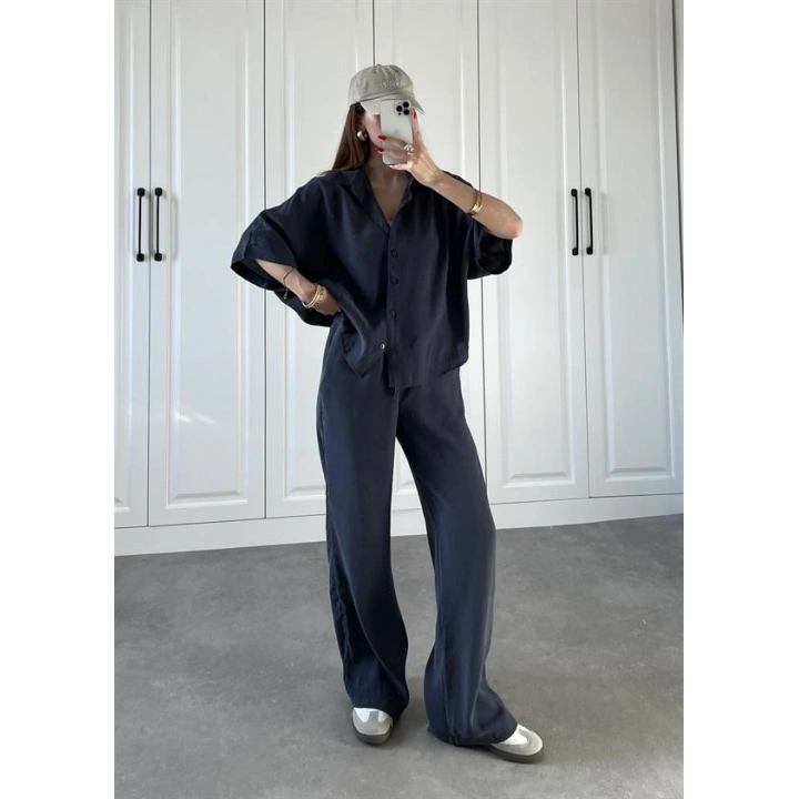 Mari Tensel Lacivert Gömlek Takım