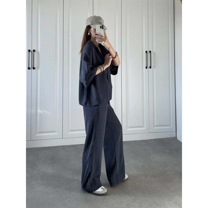 Mari Tensel Lacivert Gömlek Takım