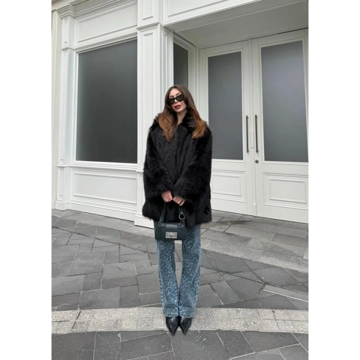 Mavi Leopar Ekstra Yüksekbel Palazzo Jean