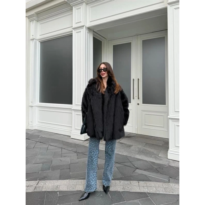 Mavi Leopar Ekstra Yüksekbel Palazzo Jean