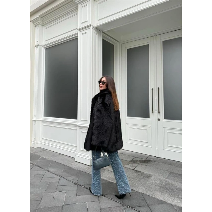 Mavi Leopar Ekstra Yüksekbel Palazzo Jean