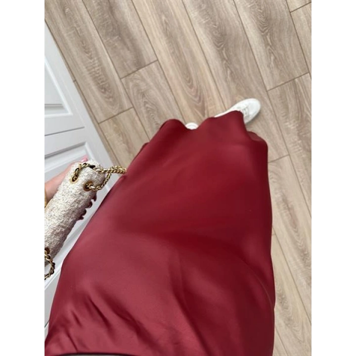 Maxi Boy Bordo Saten Etek