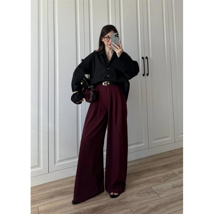 Meka Oversize Premium Siyah Gömlek