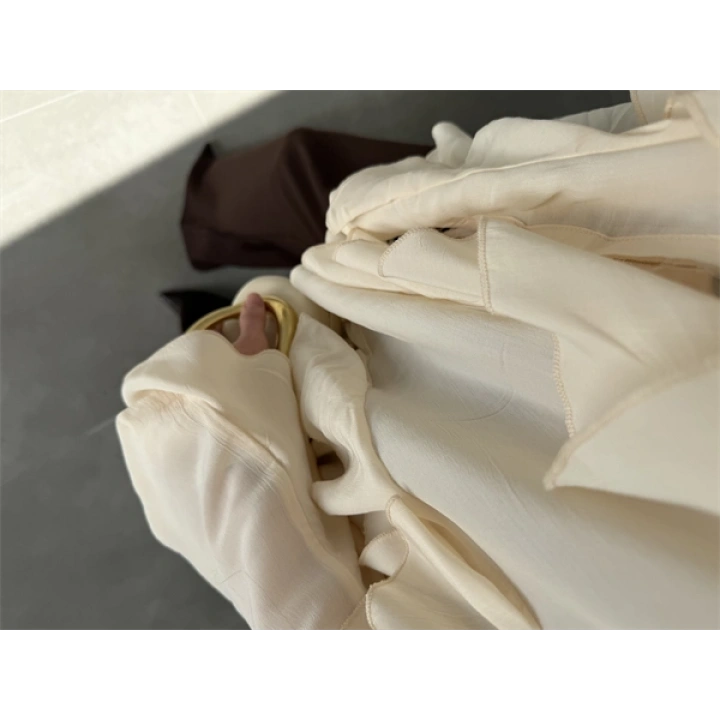 Milano Fırfırlı Ekru Tül Bluz