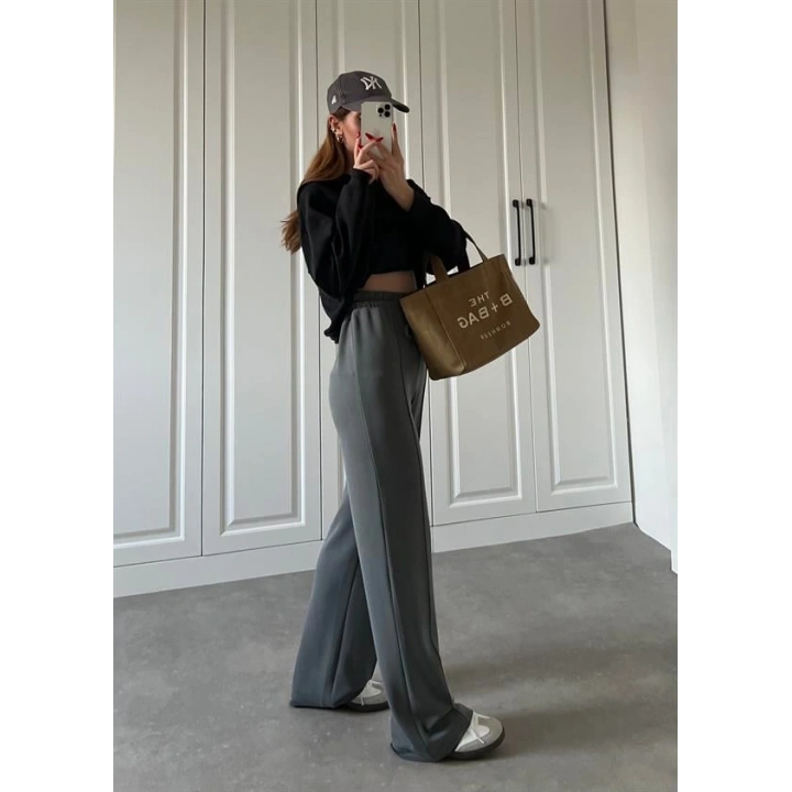 Modal Kumaş Çımalı Antrasit Eşofman