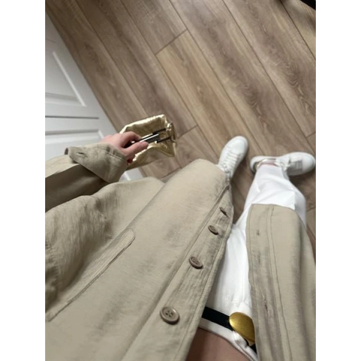 Olive Oversize Tensel Gömlek