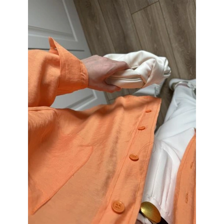 Orange Oversize Tensel Gömlek