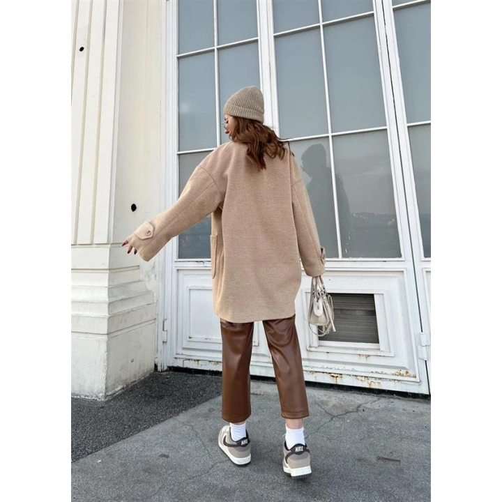 Oversize Kısa Kahve Kaban