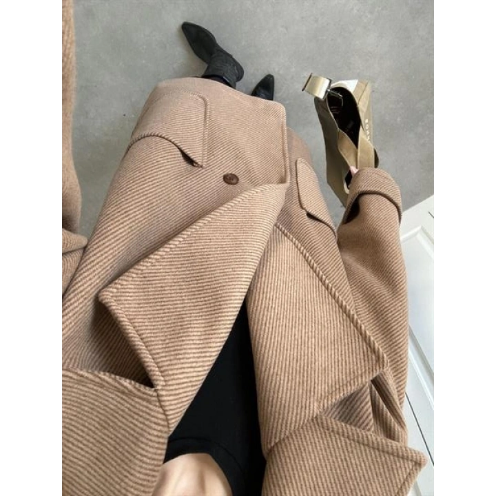 Oversize Kısa Kahve Kaban