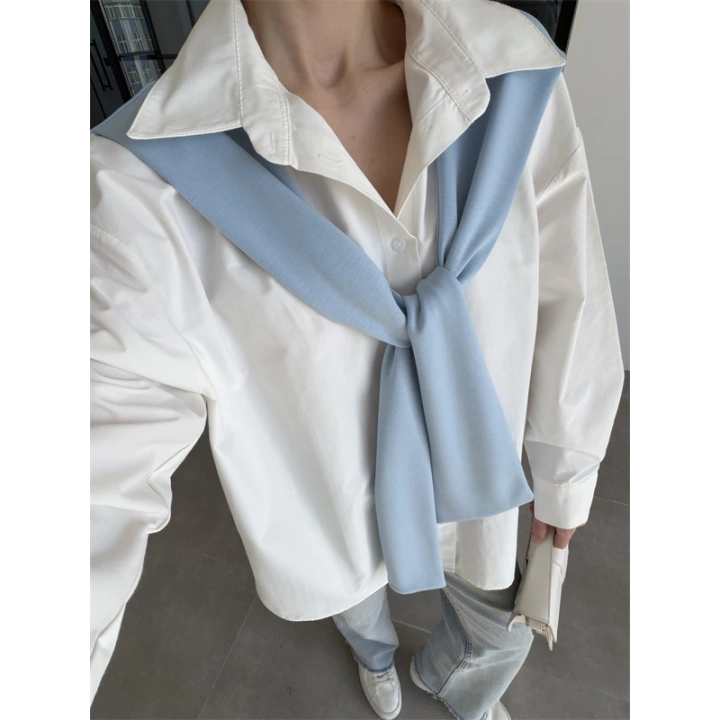 Oysh Mavi Garnili Gömlek