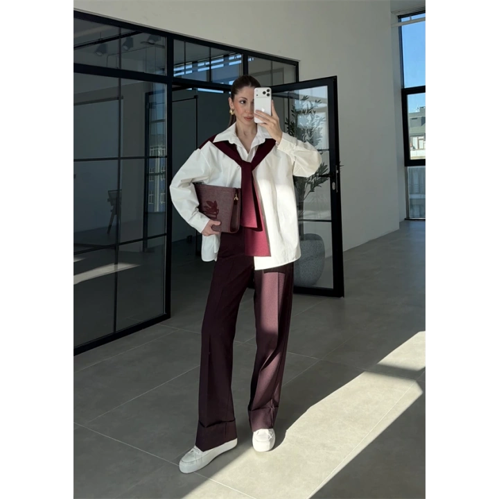 Oysh Mürdüm Garnili Gömlek