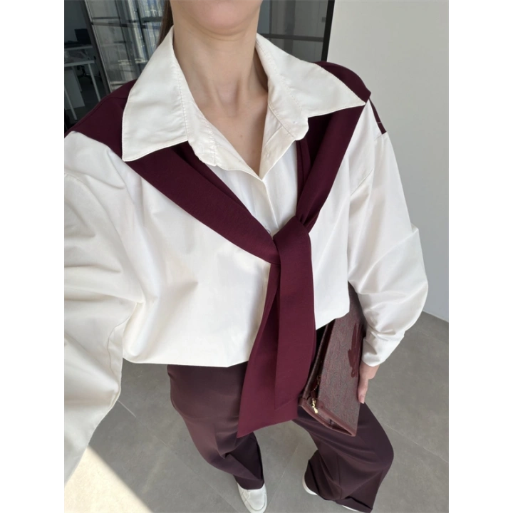 Oysh Mürdüm Garnili Gömlek