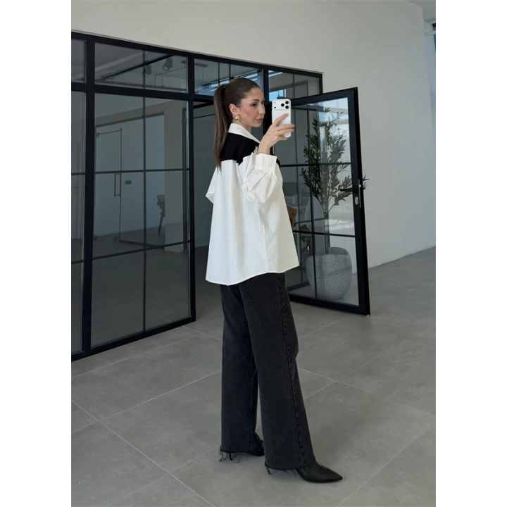 Oysh Siyah Garnili Gömlek