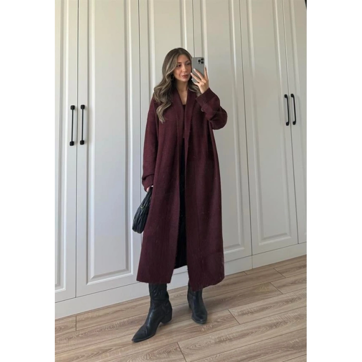 Pinterest Bordo Uzun Triko Hırka