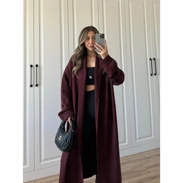 Pinterest Bordo Uzun Triko Hırka