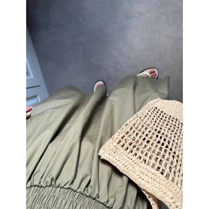 Poplin Kumaş Premium Haki Etek