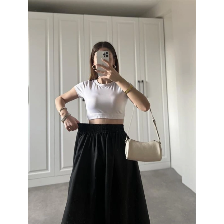 Poplin Kumaş Premium Siyah Etek