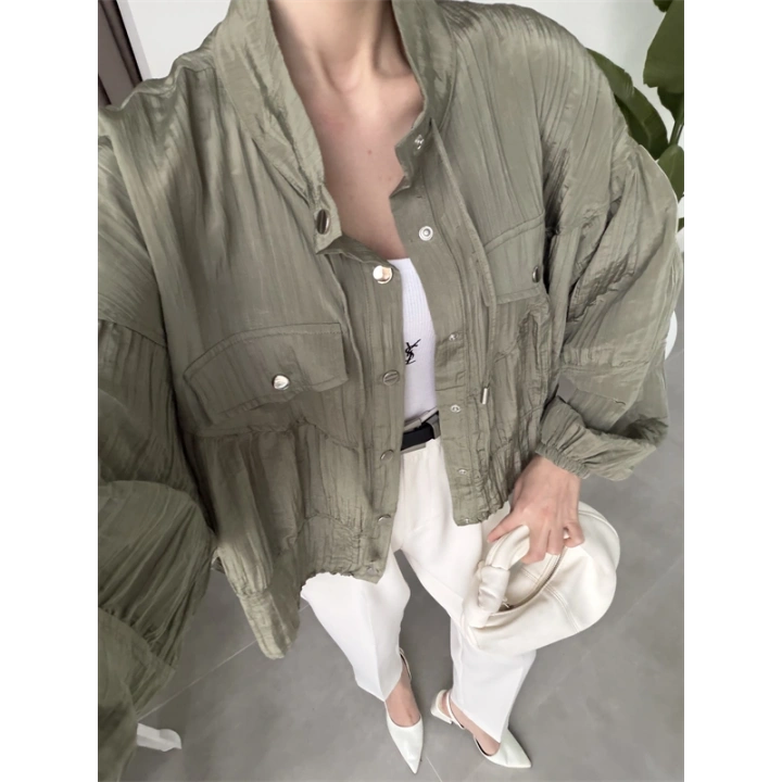 Premium Krinkıl Haki Ceket