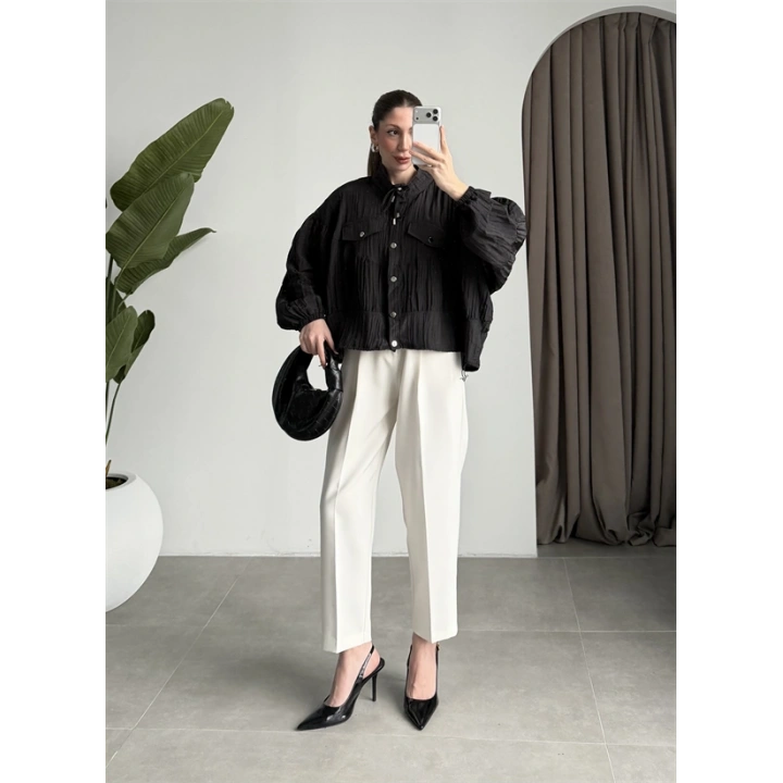 Premium Krinkıl Siyah Ceket