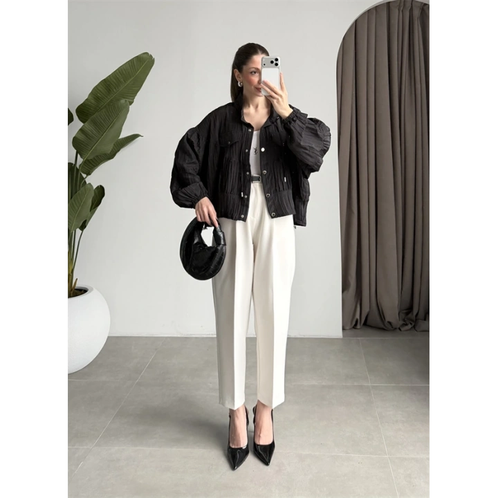 Premium Krinkıl Siyah Ceket