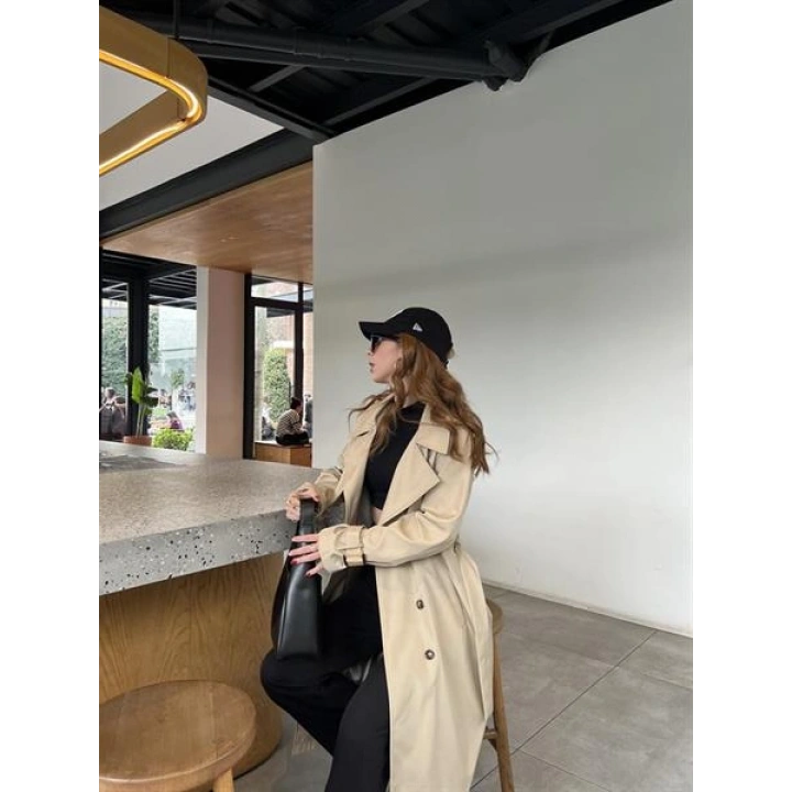 Stradi Model Taş Astarlı Uzun Trençkot