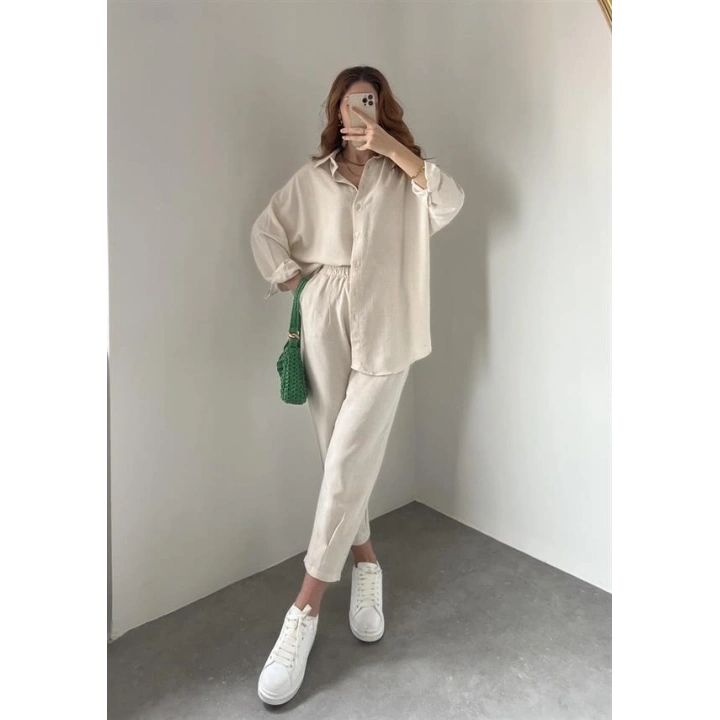 Taş Keten Jogger Takım