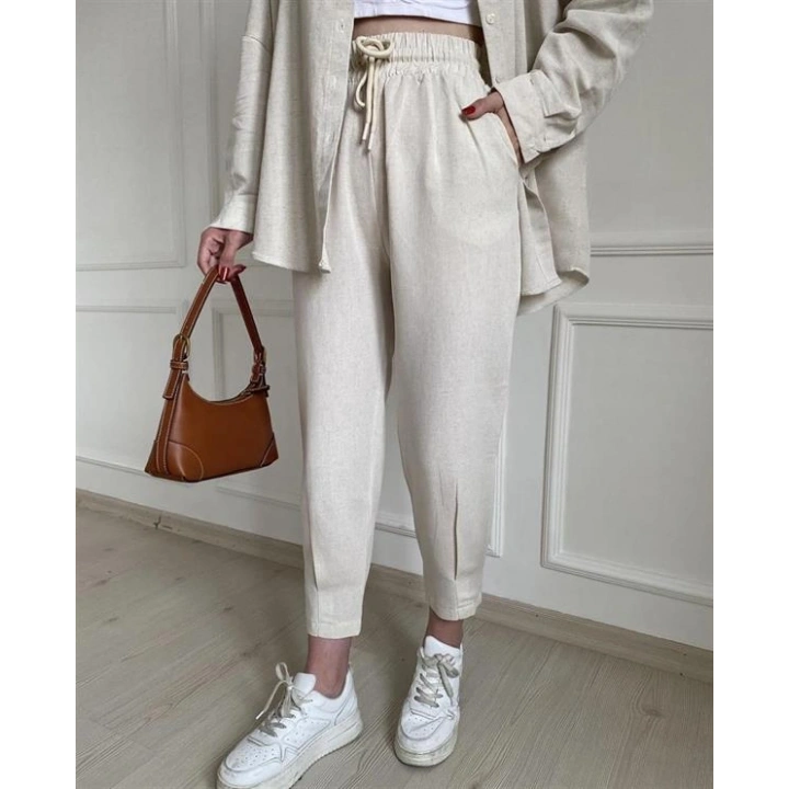 Taş Keten Jogger Takım