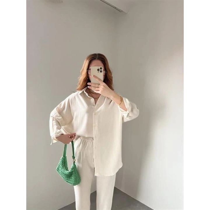 Taş Keten Jogger Takım