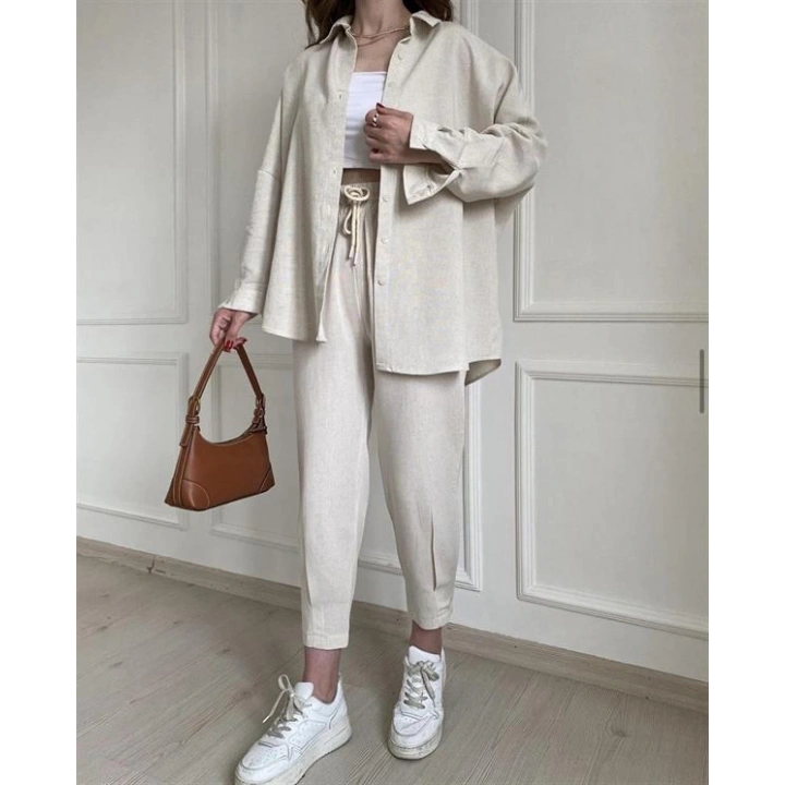 Taş Keten Jogger Takım