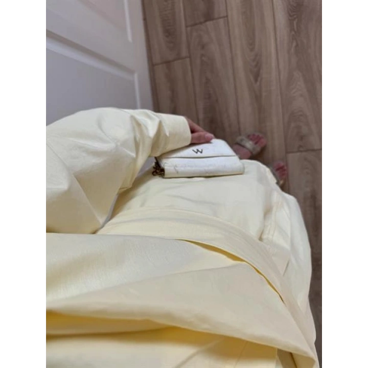 Tasarım Kuşaklı Sarı Kimono Gömlek