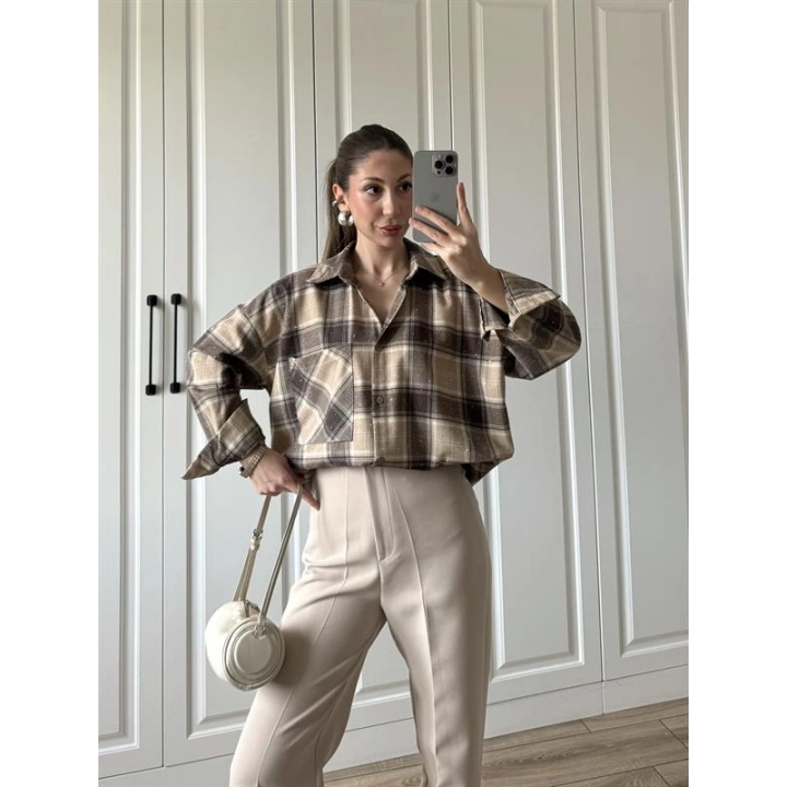 Taşlı Taş Ekose Gömlek