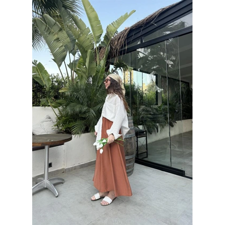 Tensel Beli Lastikli Kiremit Renk Kilos Etek