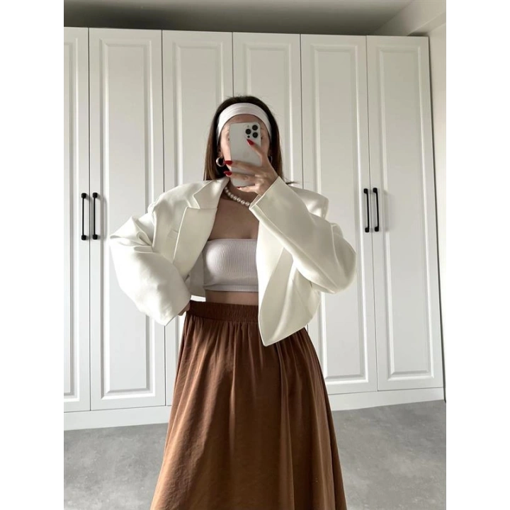 Tensel Beli Lastikli Kiremit Renk Kilos Etek