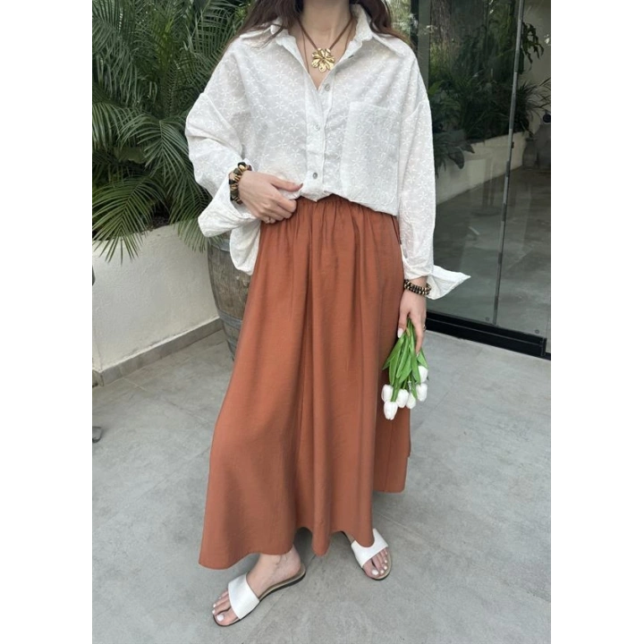 Tensel Beli Lastikli Kiremit Renk Kilos Etek