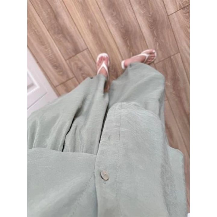 Tensel Kumaş Haki Şalvar Takım