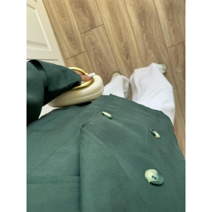 Tensel Oversize Zümrüt Yeşili Kısa Trençkot