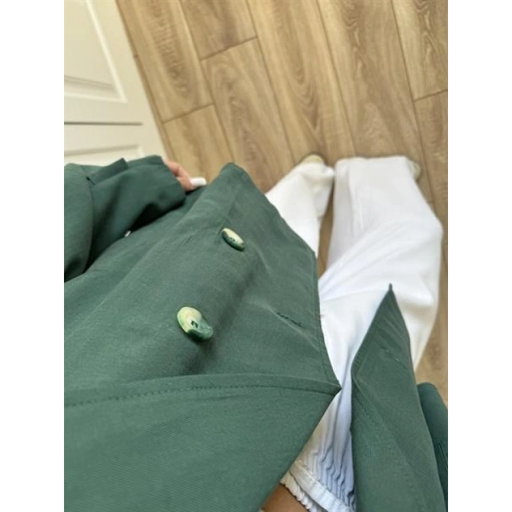 Tensel Oversize Zümrüt Yeşili Kısa Trençkot