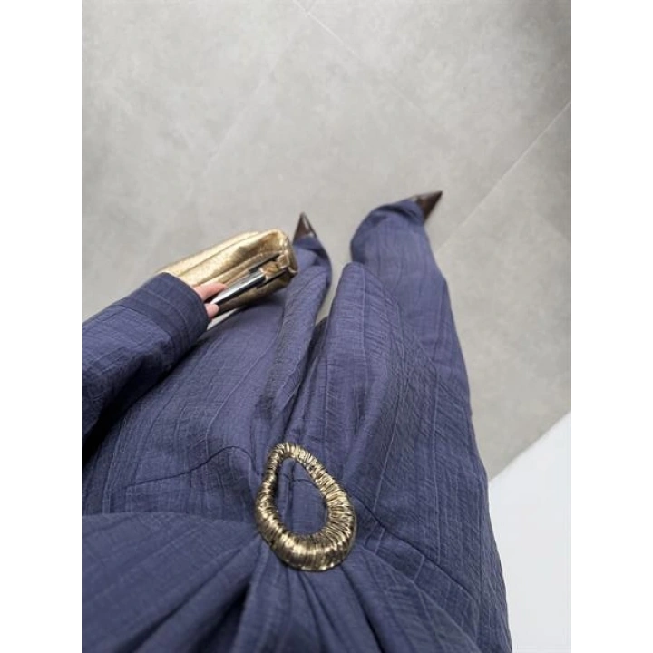 Tokalı İthal Kumaş Lacivert Gömlek Takım