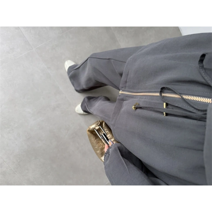 Tünelli Beli Büzgülü Premium Antrasit Takım