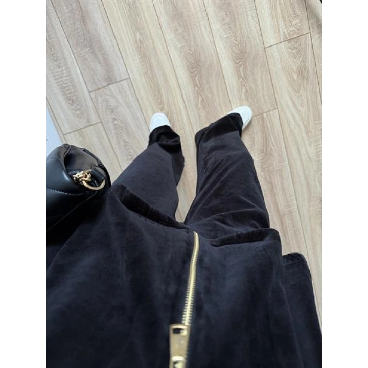 Üçlü Premium Siyah Kadife Takım