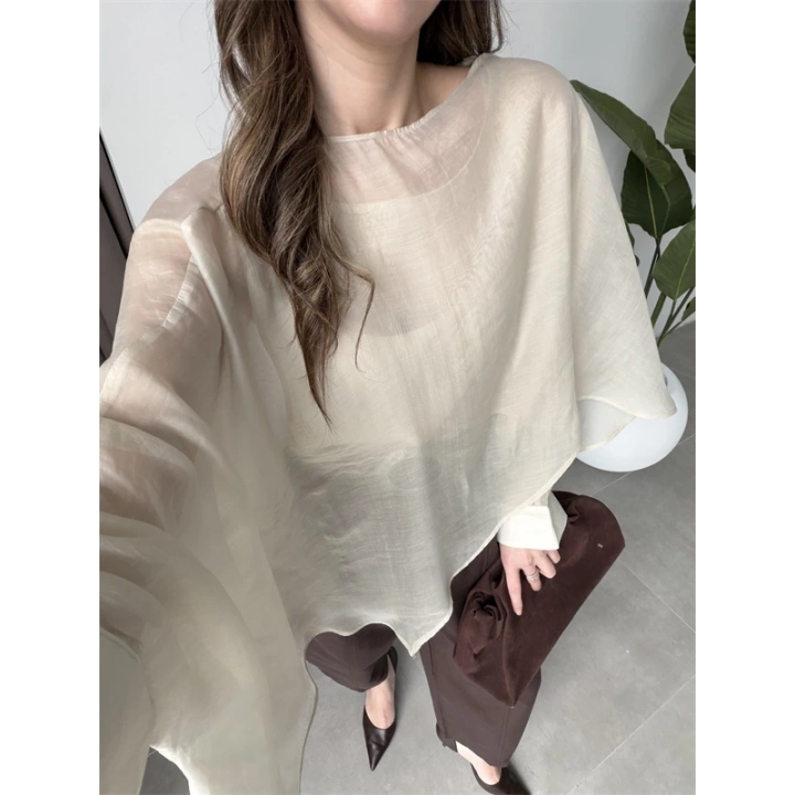 Uçuşan Pelerin Taş Tül Bluz