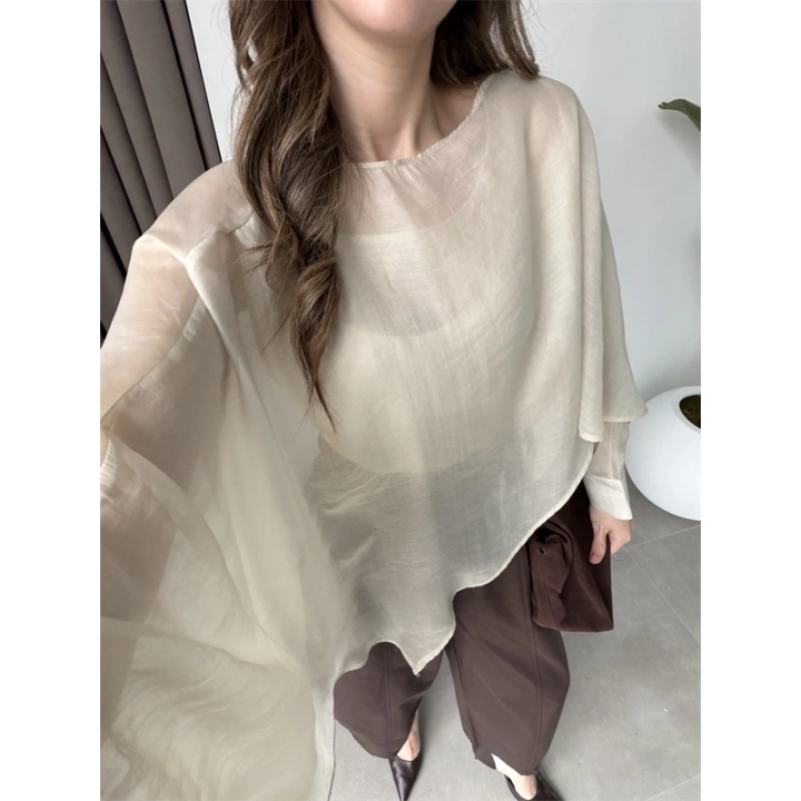 Uçuşan Pelerin Taş Tül Bluz